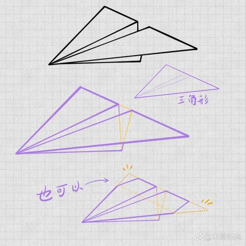 纸飞机简笔画教程,纸飞机简笔画简单又漂亮