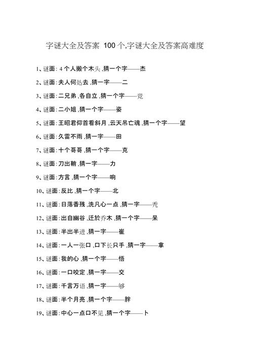 谜语大全及答案100个,谜语大全及答案100个难猜的